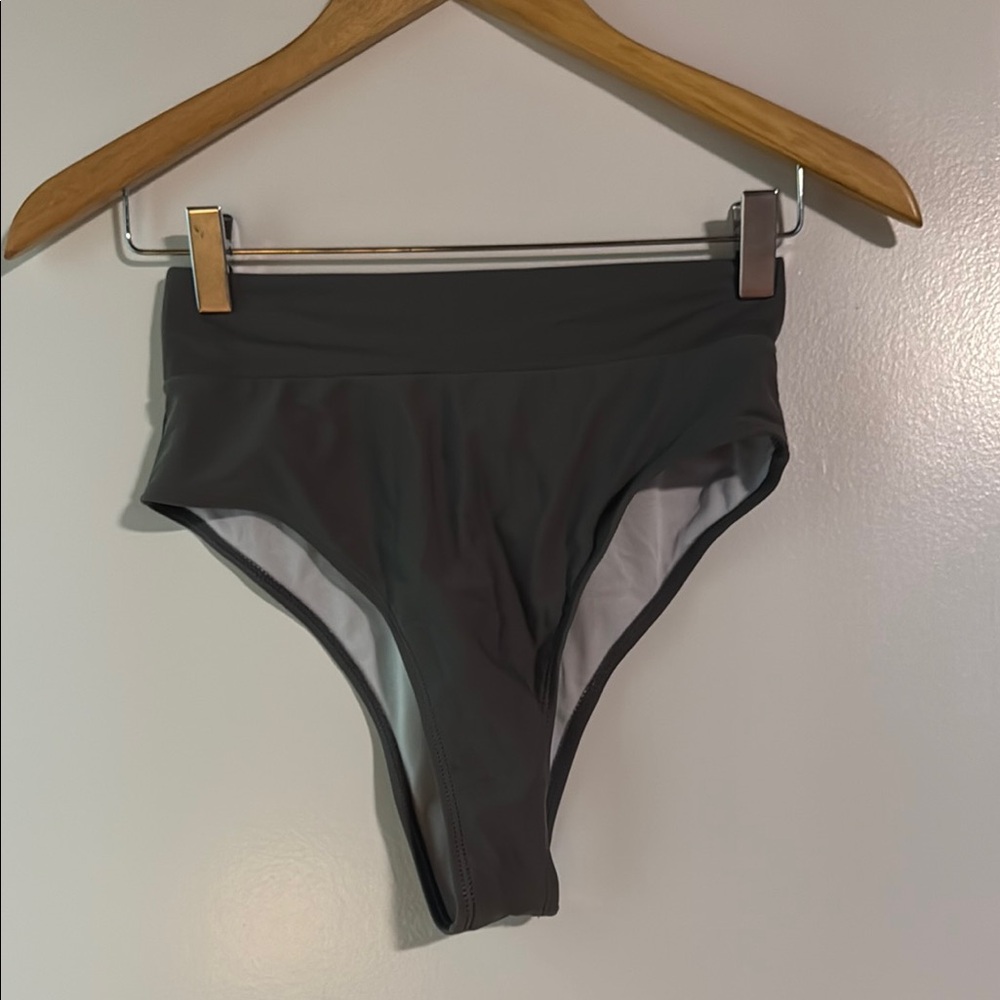 Dark Gray High-Waisted Bikini Bottom Size S